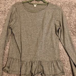 J Crew long sleeve peplum top